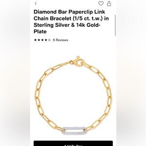 Diamond Elongated Pavé Link Paperclip Link Bracelet
